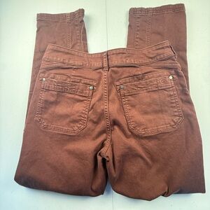Pilcro Maroon High-Rise Straight Pants